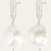 Baroque Pearl Earrings - Silver