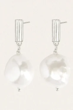 Baroque Pearl Earrings - Silver