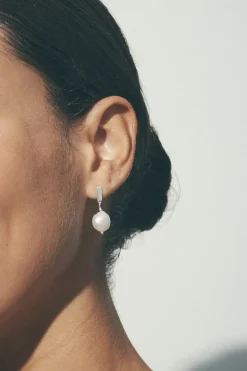 Baroque Pearl Earrings - Silver