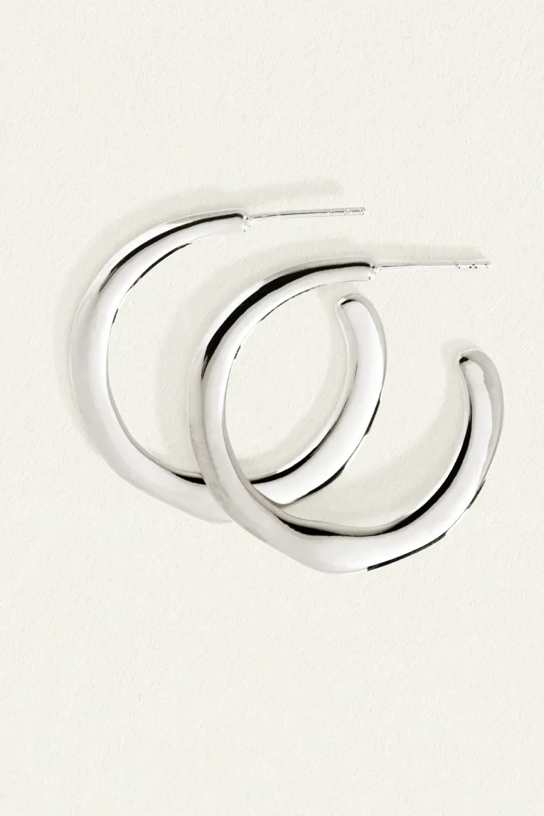 Circe Medium Hoops - Silver