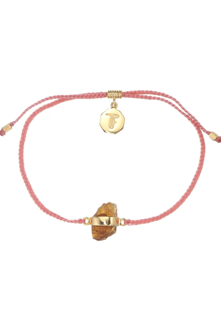 Citrine Crystal Bracelet | Salmon - Gold