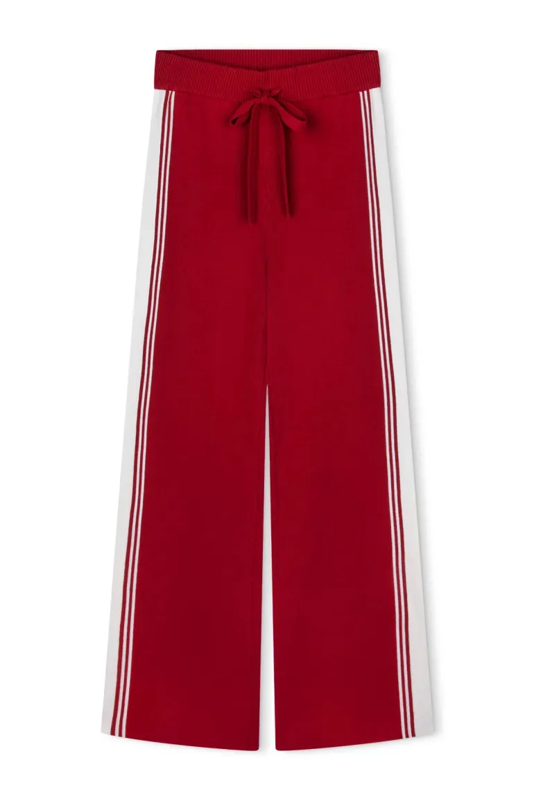 Emery Pant - Wine / Ecru