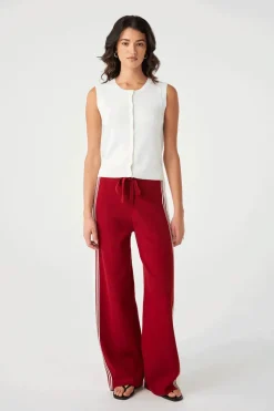 Emery Pant - Wine / Ecru