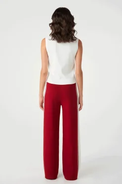 Emery Pant - Wine / Ecru