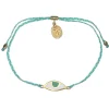Eye Protection Bracelet | Aqua & Cream - Gold