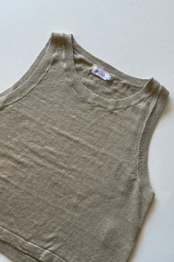 Hugo Linen Knit Tank - Taupe