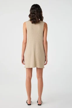 Jude Reversible A- Line Knit Mini Dress - Taupe