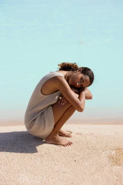 Jude Reversible A- Line Knit Mini Dress - Taupe