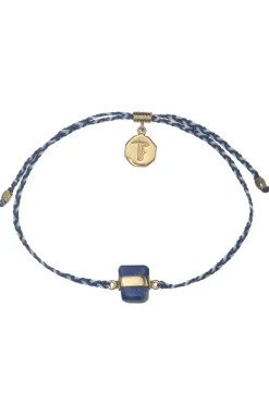 Lapis Lazuli Crystal Bracelet | Blue and White - Gold