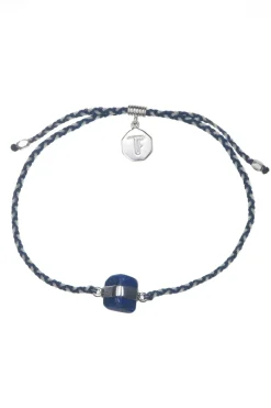 Lapis Lazuli Crystal Bracelet | Blue and White - Silver