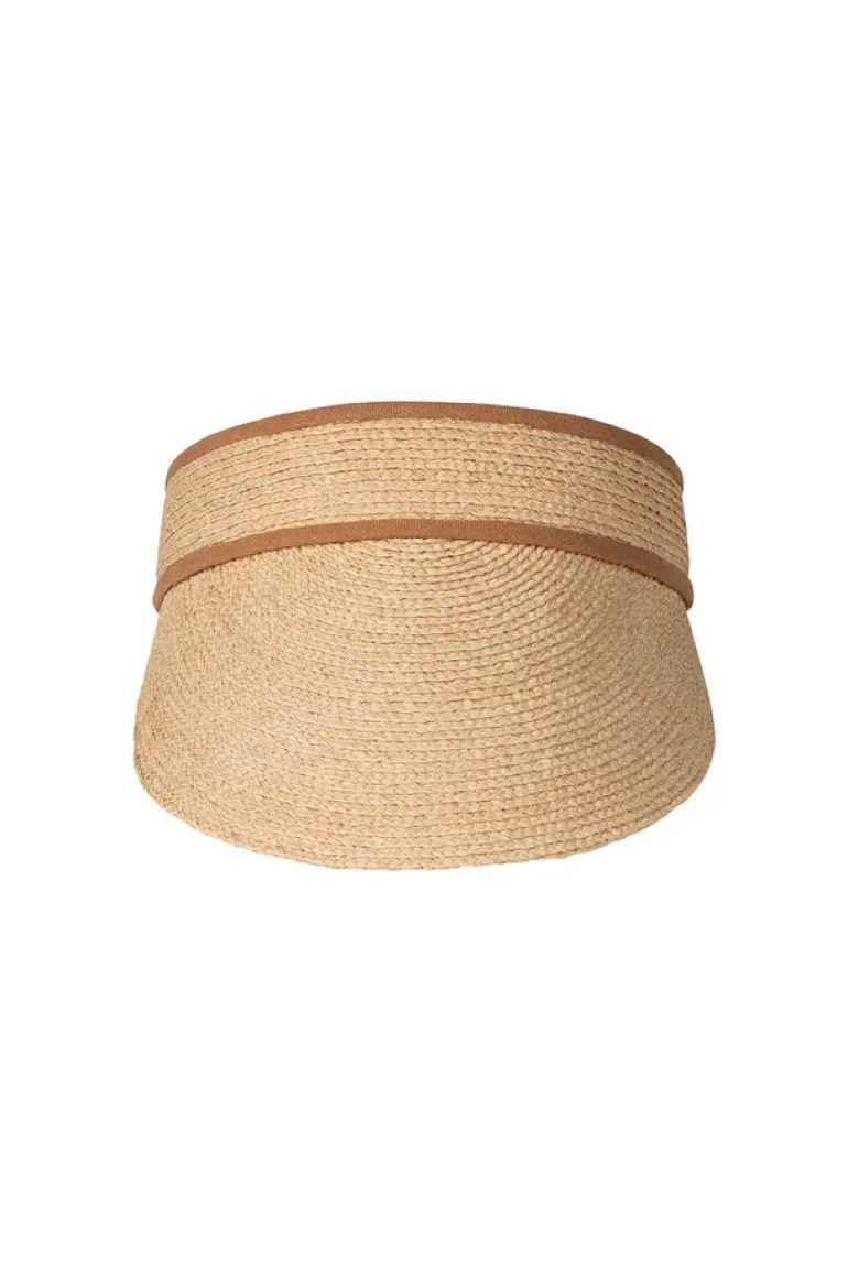 Linen Visor - Natural/Cinnamon