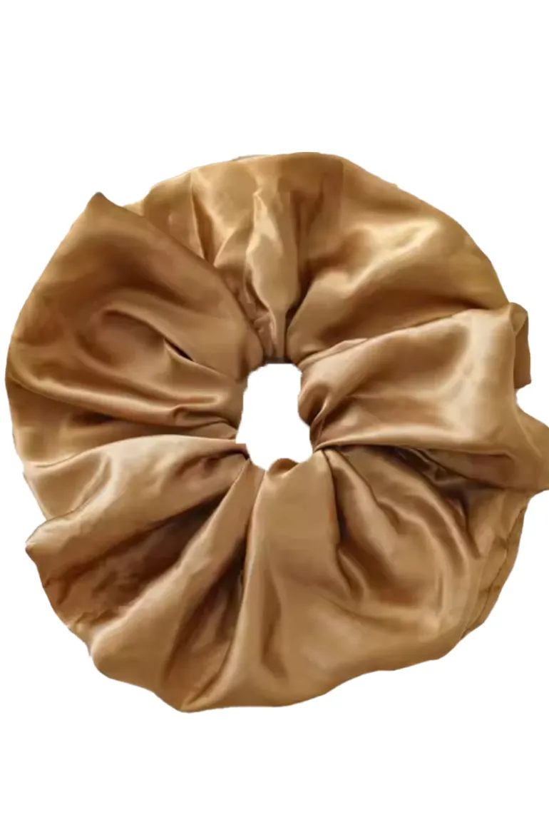 Oversized Satin Scrunchie - Gold