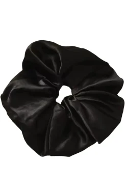Oversized Satin Scrunchie - Black