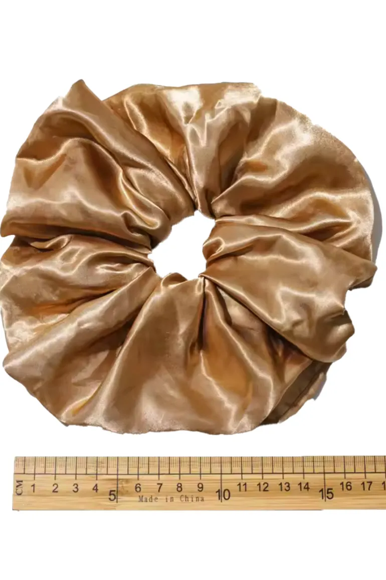 Oversized Satin Scrunchie - Gold