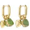 Rough Gem Charm Earrings - Peridot - Gold