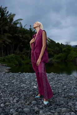 Sig Linen Pant - Plum