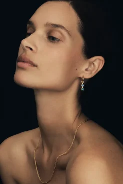 Teal Earrings - Gold