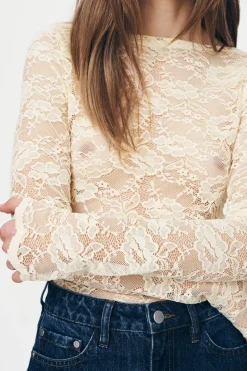 Tonya Rose Lace Top - Creme