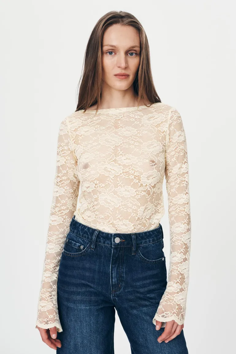 Tonya Rose Lace Top - Creme