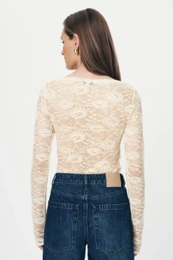 Tonya Rose Lace Top - Creme