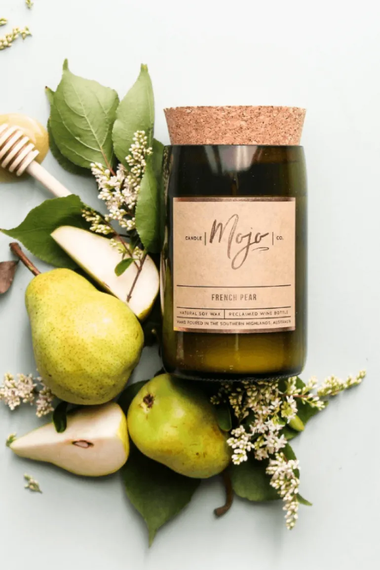 Wine Bottle Candle - French Pear