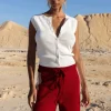 Emery Pant - Wine / Ecru